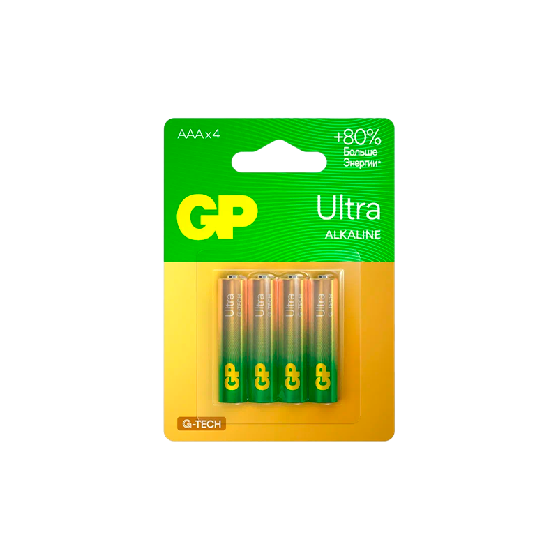 Батарейка GP ULTRA G-Tech LR03 AAA BL4 Alkaline 1.5V (4/40/320) R