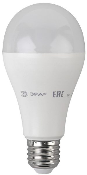 Лампа светодиодная ЭРА A65 E27 20W 2700К 220-240V груша Eco (1/10/100)