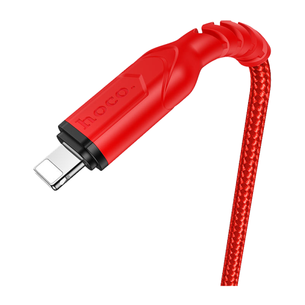 Кабель HOCO X59 USB (m)-Lightning (m) 1.0м 2.4A нейлон красный (1/30/300)