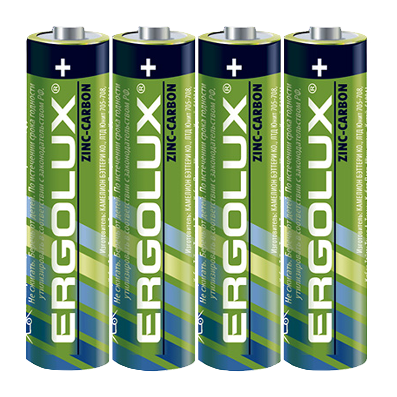 Батарейка Ergolux R03 AAA Shrink 4 Heavy Duty 1.5V (4/60/1200)