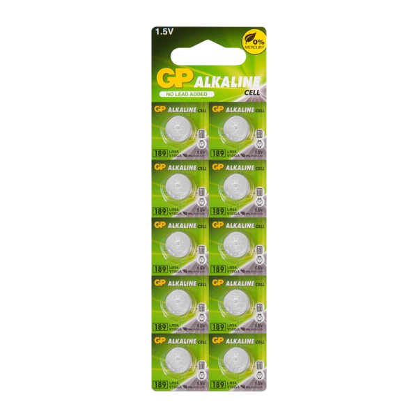 Батарейка GP G10/LR1130/LR54/389A/189 BL10 Alkaline 1.5V отрывные (10/250/5000)