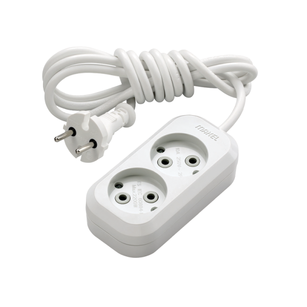 Удлинитель Makel 2р.Б/З 3.0м белый MGP103 (1/12)