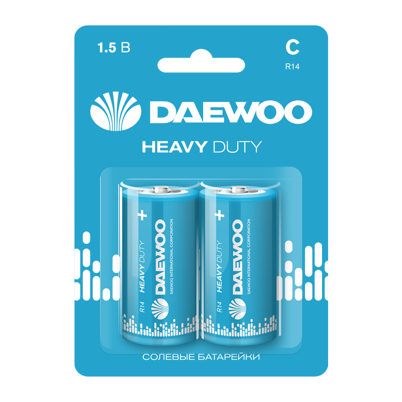 Батарейка Daewoo R14 C BL2 Heavy Duty 1.5V (2/24/192)