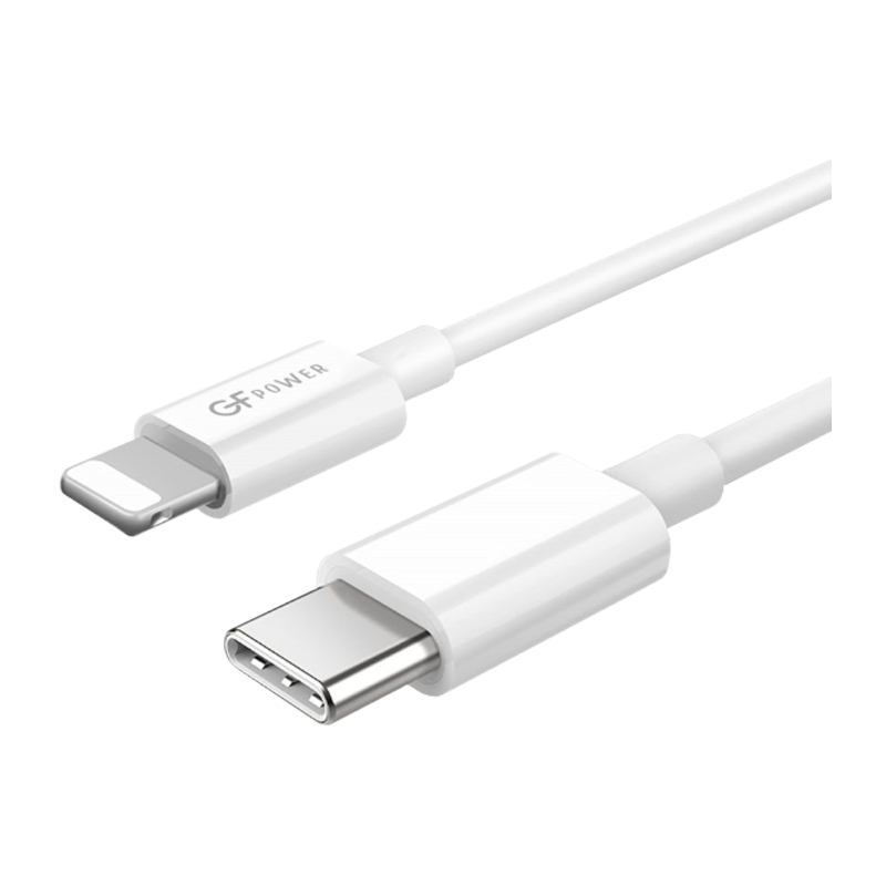 Кабель GFPower PD10L Lightning (m)-Type-C (m) 1.0м 2.4A 20W ПВХ белый (1/120/480)