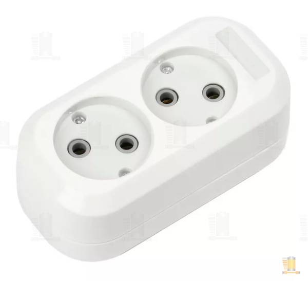 Колодка Smartbuy 2р.Б/З белый (1/100)