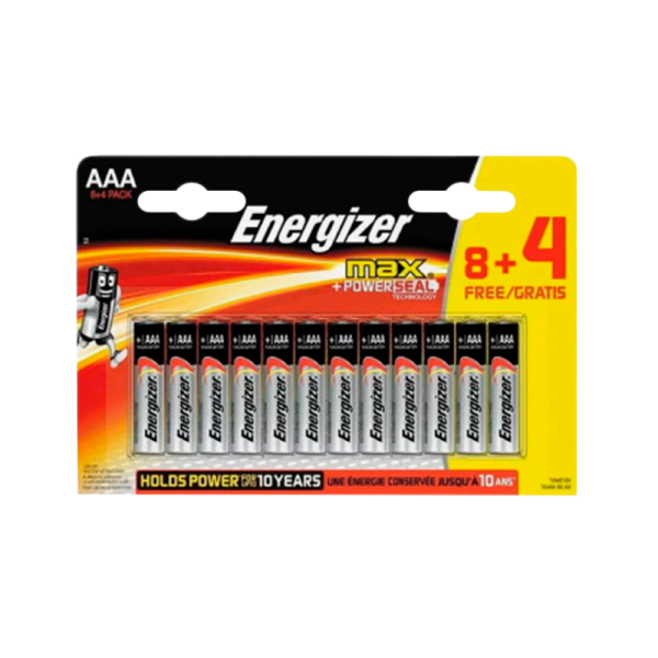 Батарейка Energizer MAX LR03 AAA BL8+4 Alkaline 1.5V (12/72)