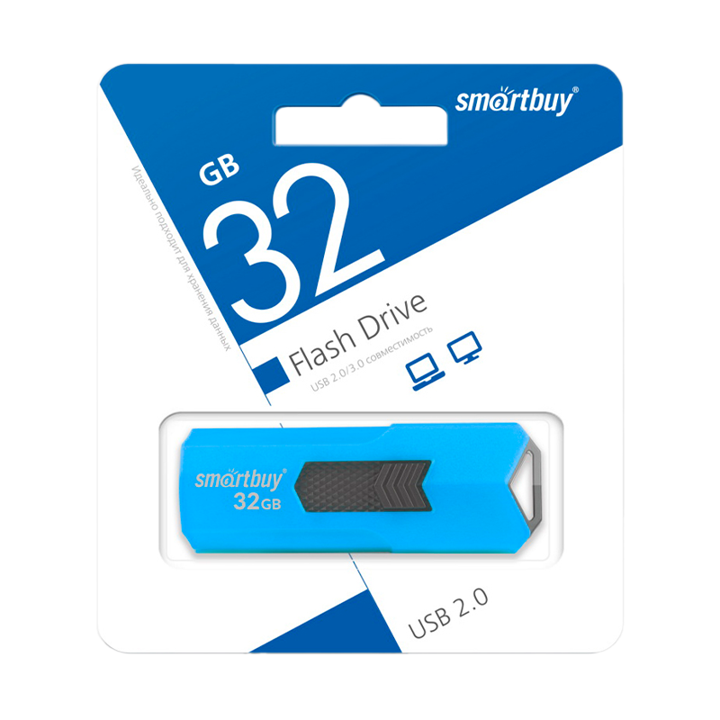 Флеш-накопитель Smartbuy Stream 32GB USB2.0 пластик синий