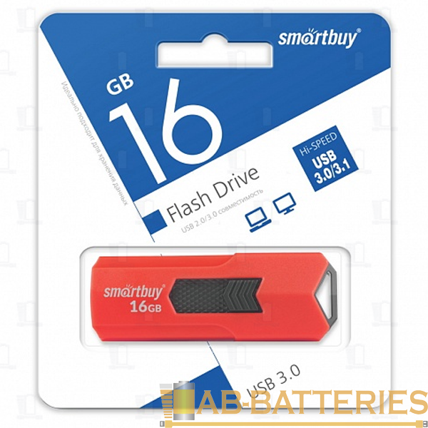 Флеш-накопитель Smartbuy Stream 16GB USB3.0 пластик красный