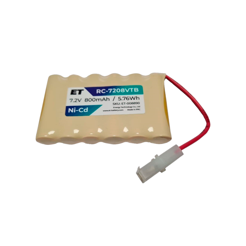Аккумулятор ET RC-7208VTB BL1 белый большой, 7.2V, 800mAh, Ni-Cd, в ряд (1/75)