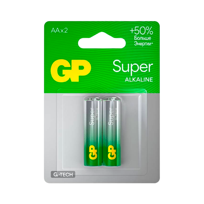 Батарейка GP Super G-Tech LR6 AA BL2 Alkaline 1.5V (2/20/160)