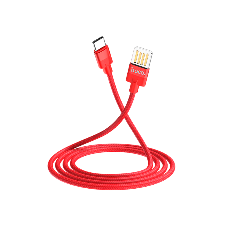 Кабель HOCO U55 USB (m)-Type-C (m) 1.2м 2.4A нейлон красный (1/25/250)