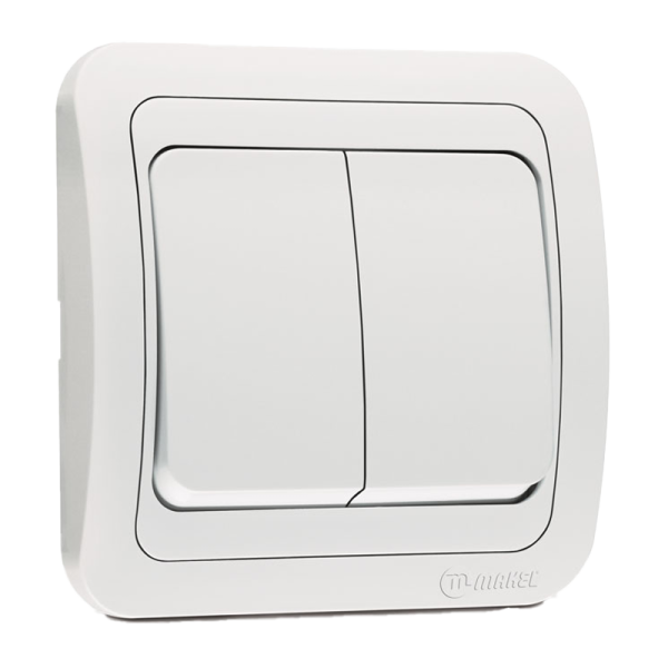 Выключатель Makel Mimoza 2-клав.10A пластик белый 12003 (1/12)