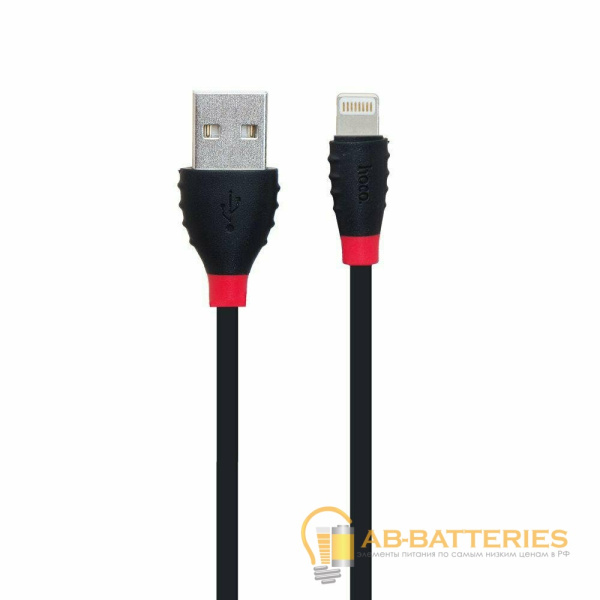Кабель HOCO X27 USB (m)-Lightning (m) 1.2м 2.4A TPE черный (1/30/300)