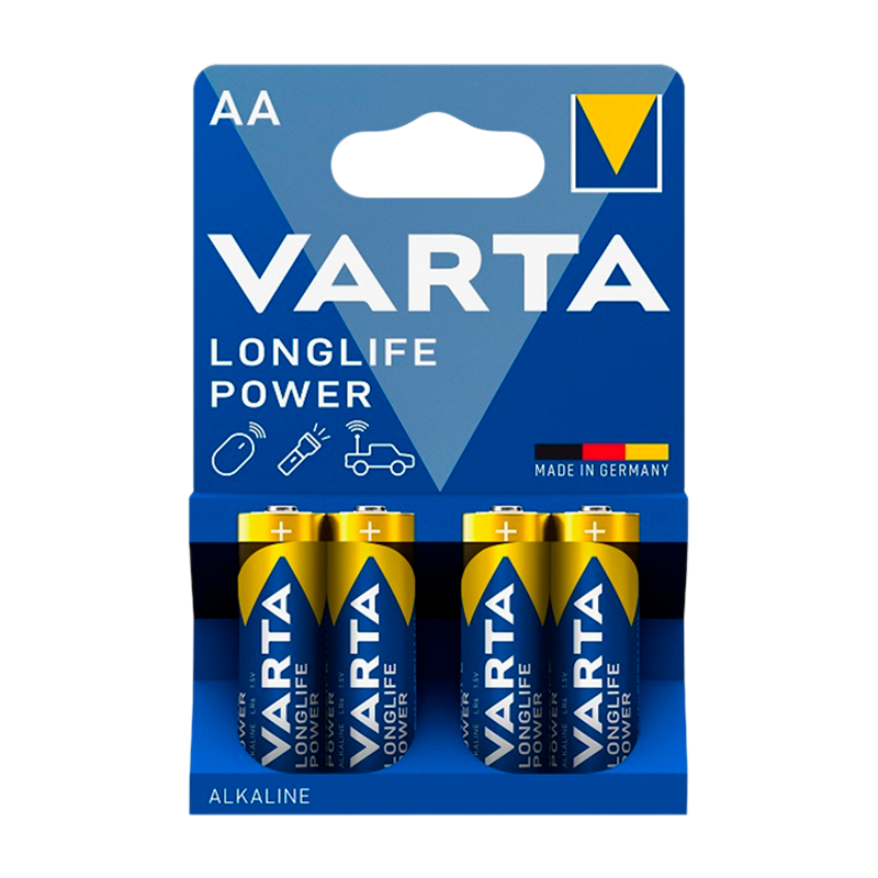 Батарейка Varta LONGLIFE POWER (HIGH ENERGY) LR6 AA BL4 Alkaline 1.5V (4906) (4/80/400)