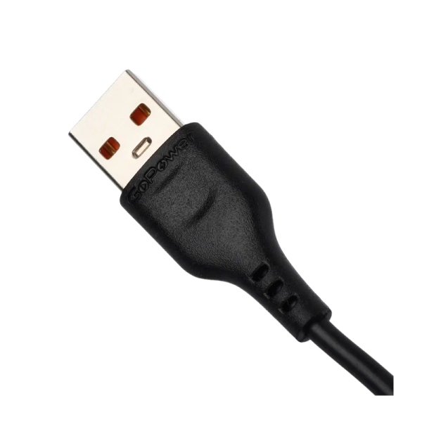 Кабель GoPower GP01L-2M USB (m)-Lightning (m) 2.0м 2.1A черный (1/200/800)