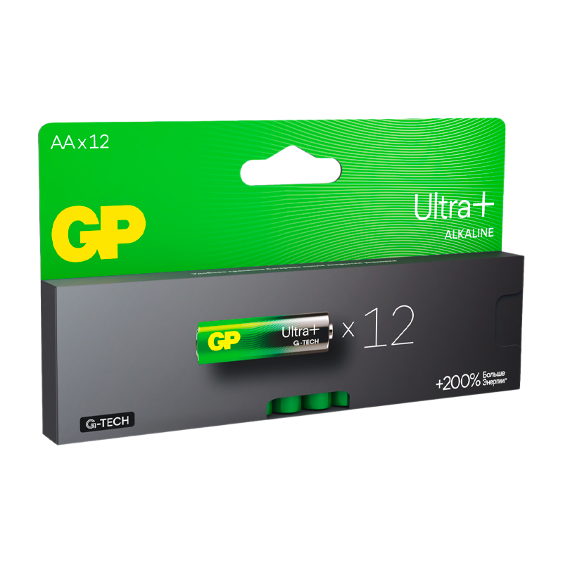Батарейка GP ULTRA PLUS G-tech LR6 AA BL12 Alkaline 1.5V (12/96/768)