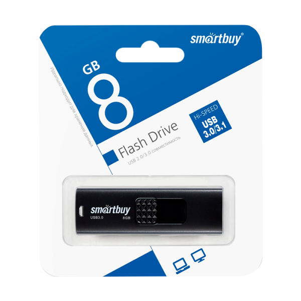 Флеш-накопитель Smartbuy Fashion 8GB USB3.1 пластик черный