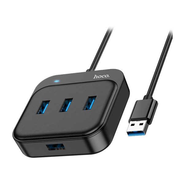 USB-Хаб HOCO HB31 4USB USB (m) USB3.0 1.2м черный (1/19/190)
