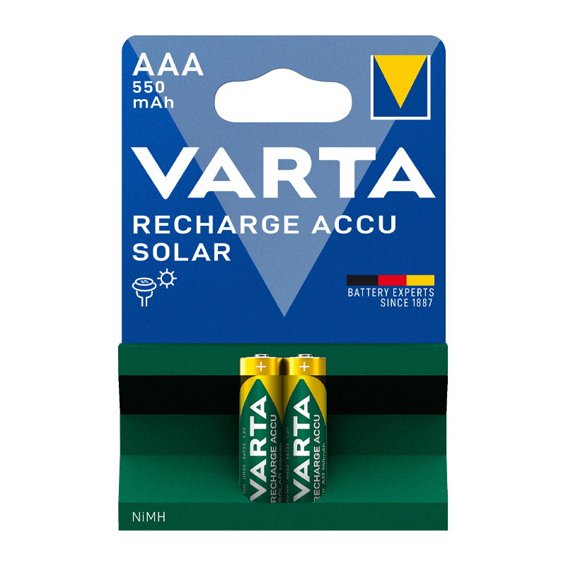 Аккумулятор бытовой Varta HR03 AAA BL2 NI-MH Solar 550mAh (2/20/100)