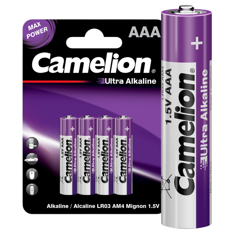Батарейка Camelion ULTRA LR03 AAA BL4 Alkaline 1.5V (4/48/1152)