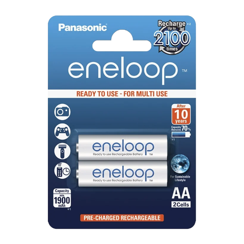 Аккумулятор предзаряженный RTU Panasonic HR6 AA BL2 NI-MH eneloop 1900mAh (2/16/192)