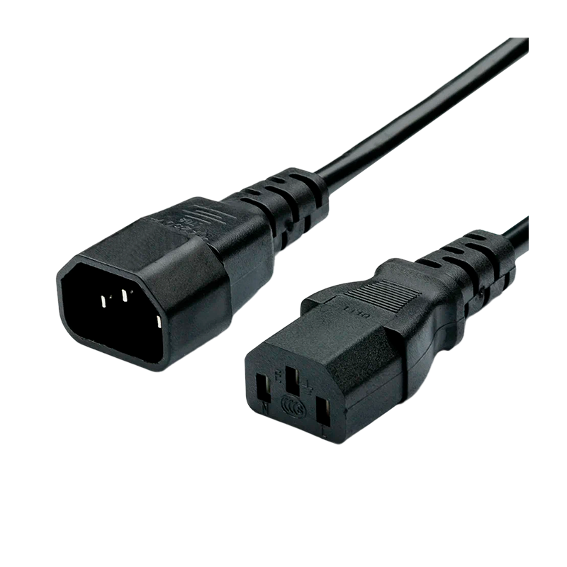 Кабель питания GoPower C14 (m)-C13 (f) 1.8м ПВХ 0.75мм удлинитель черный (1/10/100)