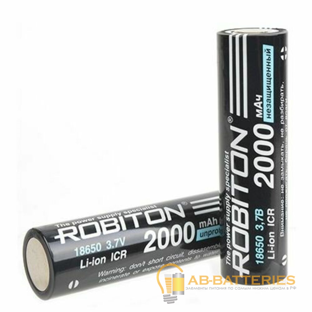 Аккумулятор ROBITON LI18650-2000NP-PK1 без защиты PK1