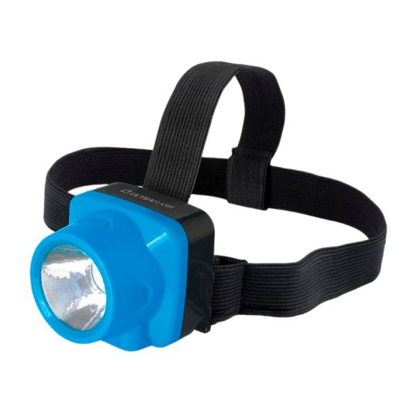 Фонарь налобный Ultraflash LED5375 1W 1LED от аккумулятора IP43 синий (1/180)