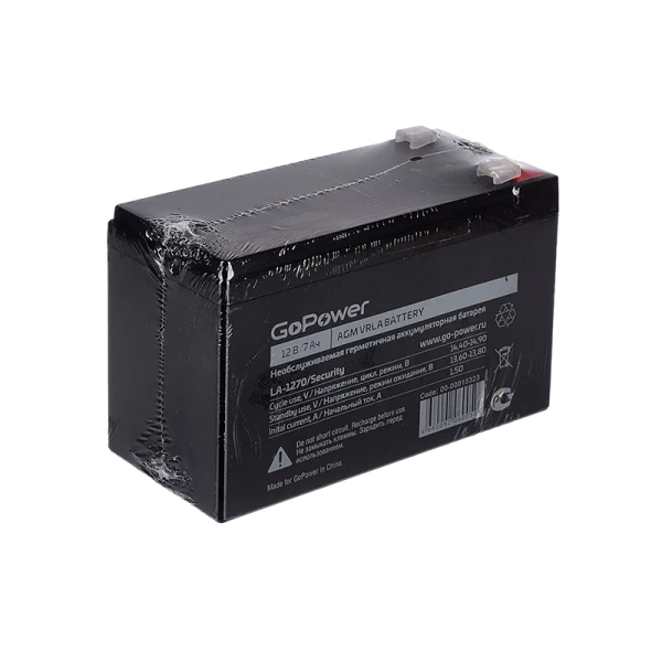Аккумулятор свинцово-кислотный GoPower LA-1270/security 12V 7Ah клеммы T1/ F1 (1/5)