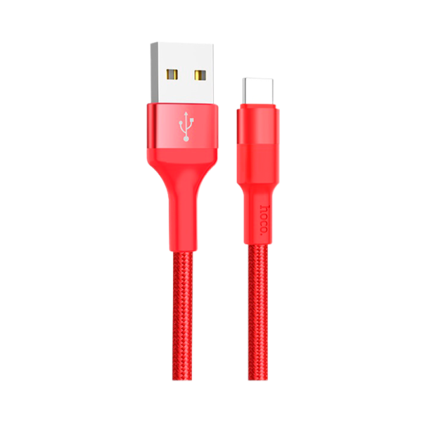 Кабель HOCO X26 USB (m)-Type-C (m) 1.0м 2.0A нейлон красный (1/30/300)