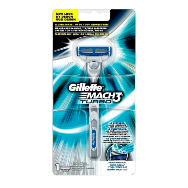 Бритва Gillette MACH3 TURBO 3 лезвия 1 кассета ENG (1/6)