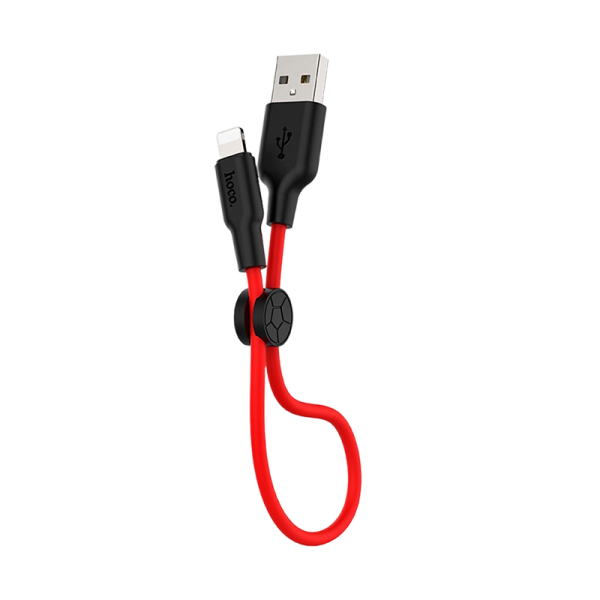 Кабель HOCO X21 Plus USB (m)-Lightning (m) 0.25м 2.4A силикон черный красный (1/30/300)