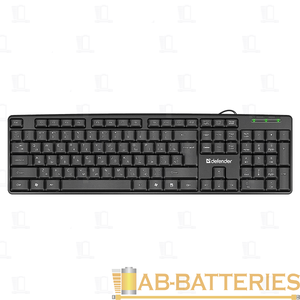 Клавиатура проводная Defender HB-520 EN/KZ Element классическая USB 1.5м черный (1/20)