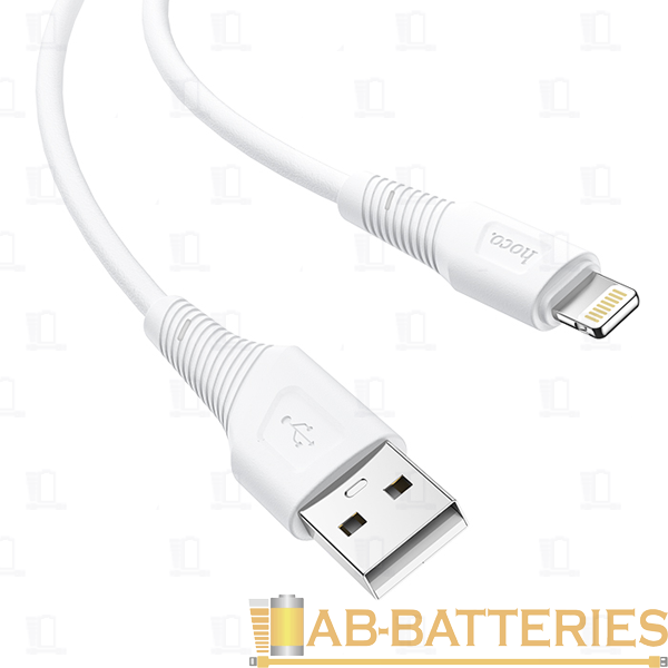 Кабель HOCO X58 USB (m)-Lightning (m) 1.0м 2.4A силикон белый (1/22/220)