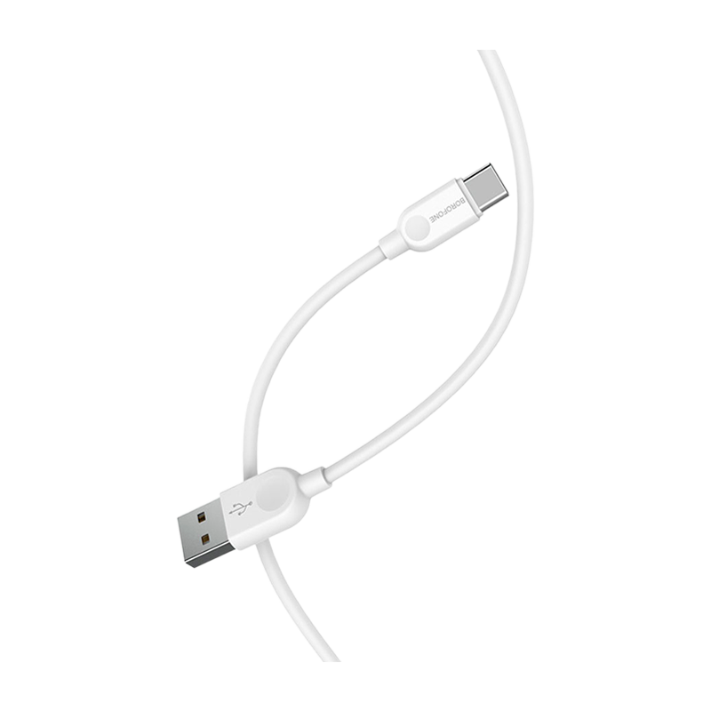 Кабель Borofone BX14 USB (m)-Type-C (m) 3.0м 2.4A ПВХ белый (1/360)