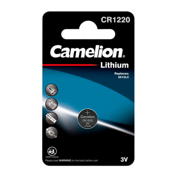 Батарейка Camelion CR1220 BL1 Lithium 3V (1/10/1800)