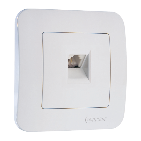 Розетка телефонная Makel Lillium Natural 1гн. белый 55014 (1/12)