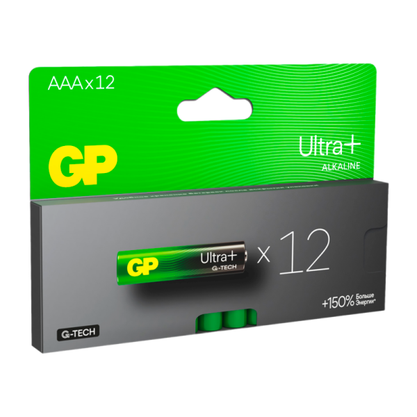 Батарейка GP ULTRA PLUS G-tech LR03 AAA BL12 Alkaline 1.5V (12/96/768) R