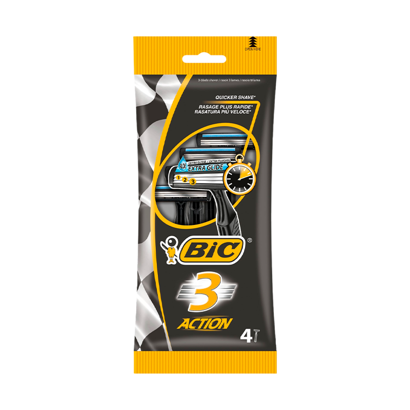 Бритва BIC "БИК 3 Экшен" 3 лезвия пластиковая ручка 8шт. (1/10)