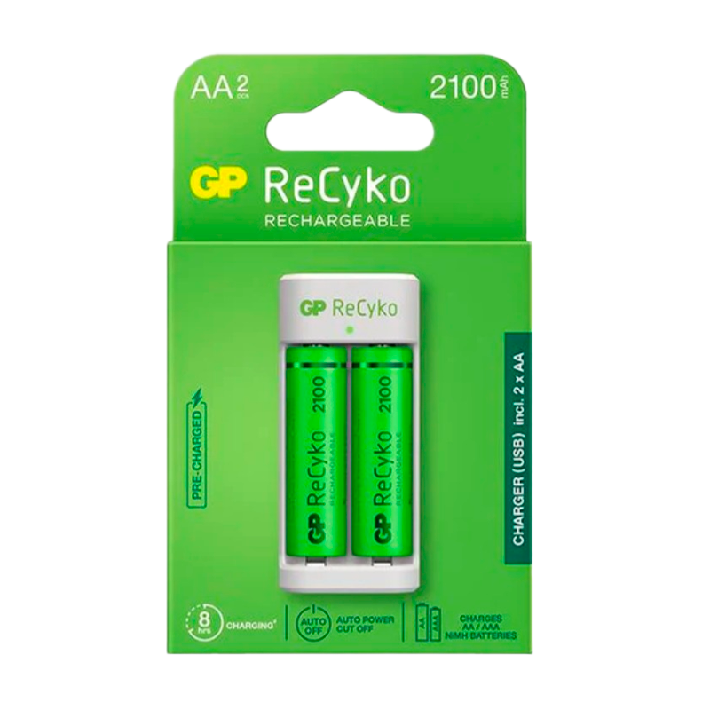 З/У для аккумуляторов GP E211/210AAHCCS-2CR1 AA/AAA Ni-MH 2 слота +2AA 2100mAh (1/5/10)
