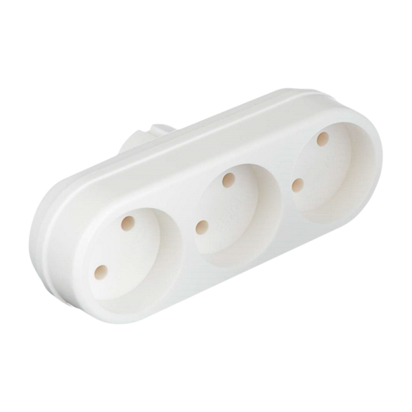 Разветвитель Toker 3L 3р.Б/З в индивидуальной упаковке белый (1/40)