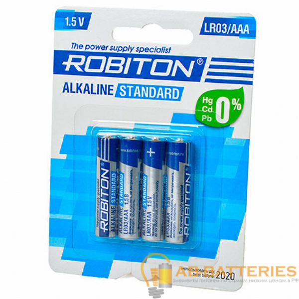 Батарейка ROBITON STANDARD LR03 BL4 (48/960)