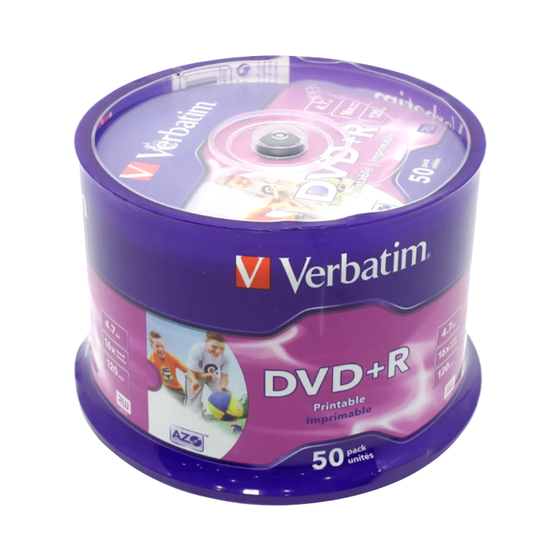 Диск DVD+R Verbatim 4.7GB 16x 50шт. cake box (50/200)
