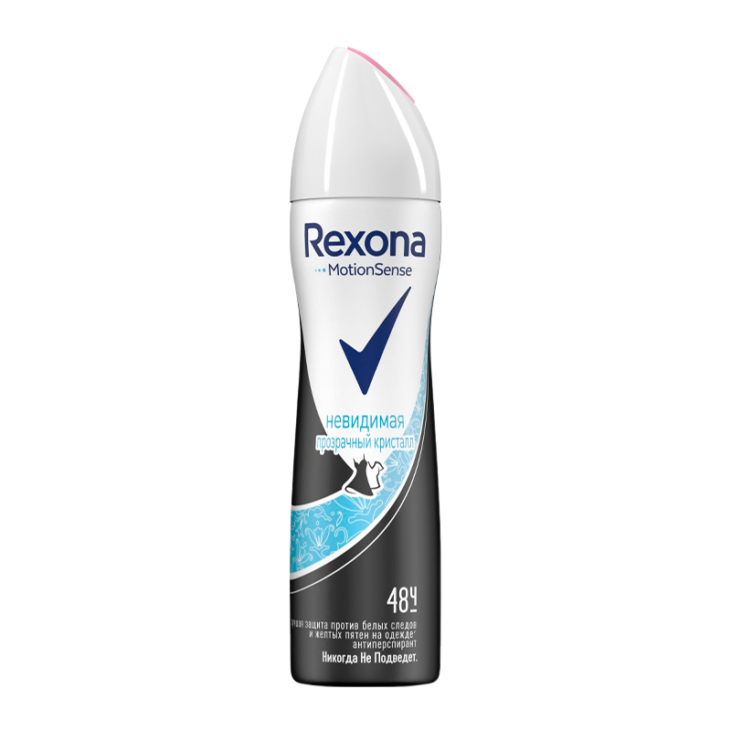 Дезодорант женский Rexona Невидимый Прозрачный кристалл спрей 150мл (1/6)
