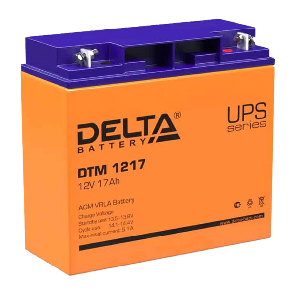 Аккумулятор свинцово-кислотный Delta DTM 1217 12V 17Ah (1/2)