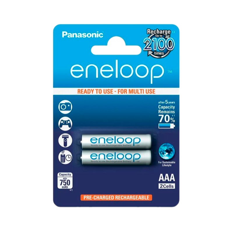 Аккумулятор предзаряженный RTU Panasonic HR03 AAA BL2 NI-MH eneloop 750mAh (2/20/240)