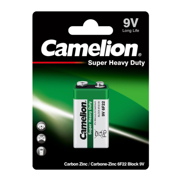 Батарейка Camelion Super Крона 6F22 BL1 Heavy Duty 9V (1/12/240)
