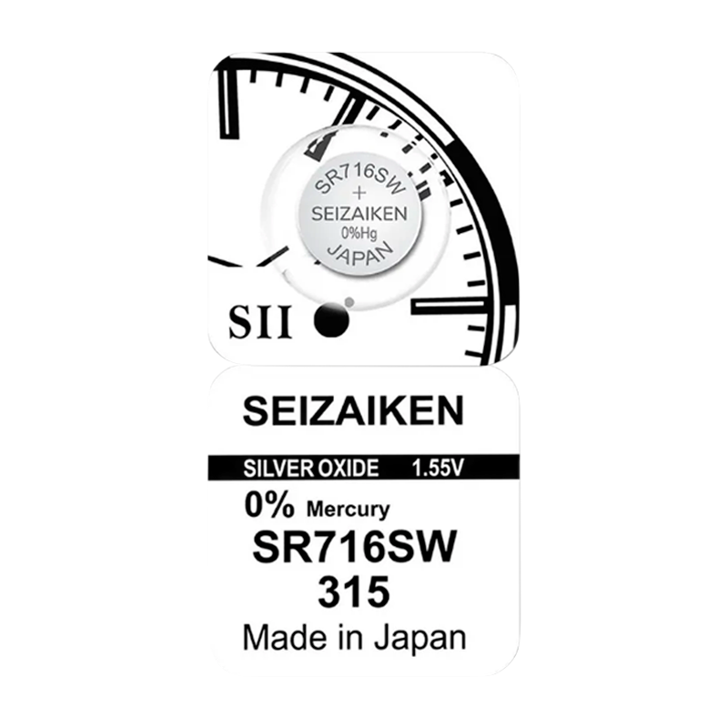 Батарейка SEIZAIKEN 315 (SR716SW) Silver Oxide 1.55V (1/10/100/1000)