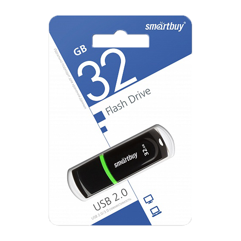 Флеш-накопитель Smartbuy Paean 32GB USB2.0 пластик черный