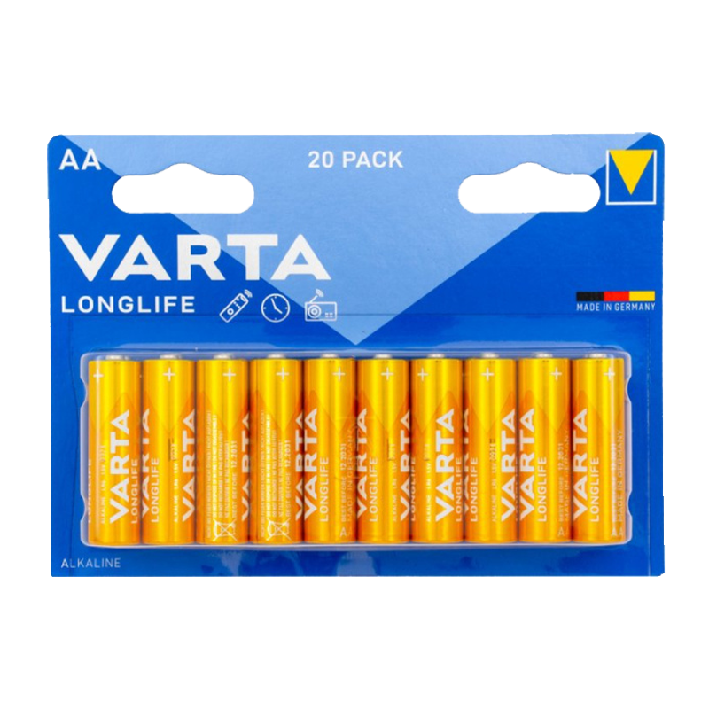 Батарейка Varta LONGLIFE LR6 AA BL20 Alkaline 1.5V (4106) (20/200)